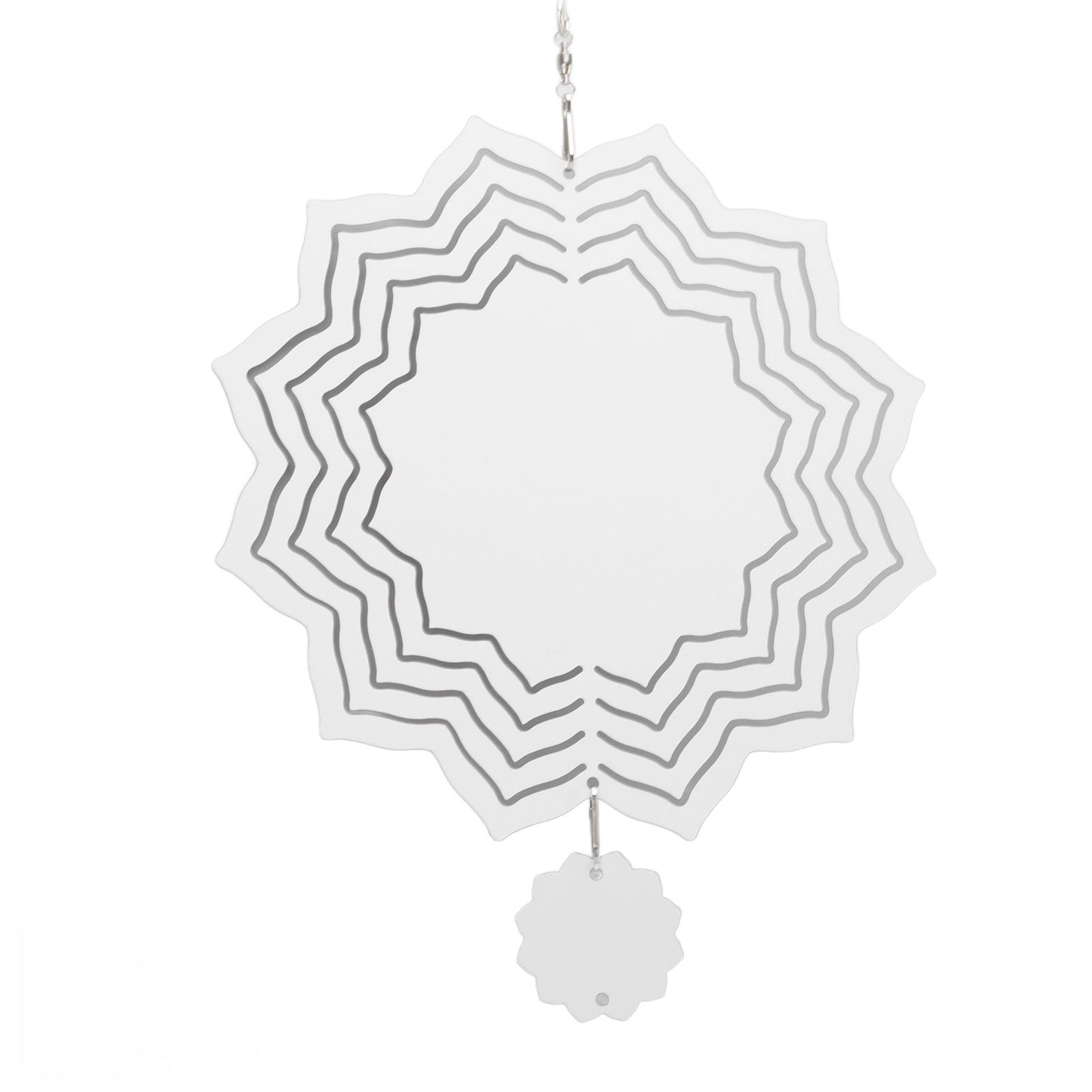 Wind Chime White Simple Delicate Decorative Weather Resistance Ornament for Lamp Tree Wall Lotus Pattern V1294-YM3115220095713-0421