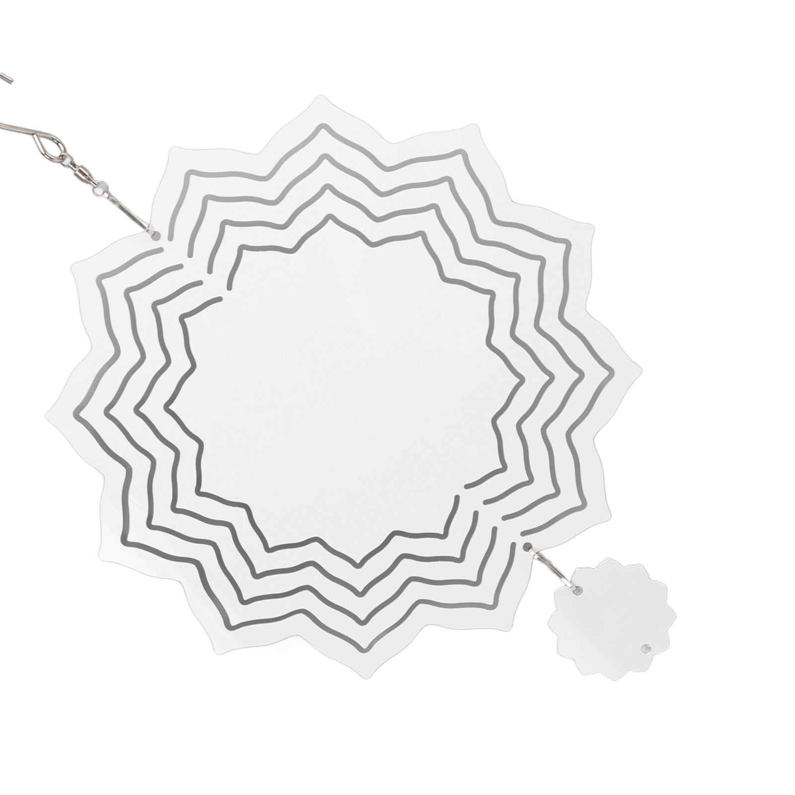 Wind Chime White Simple Delicate Decorative Weather Resistance Ornament for Lamp Tree Wall Lotus Pattern V1294-YM3115220095713-0421