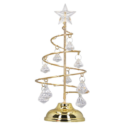 LED Christmas Tree Lamp Small Crystal Decorative Iron Tree Night Light Ornament for Gift Golden Warm Light V1294-YM3115220096511-0421