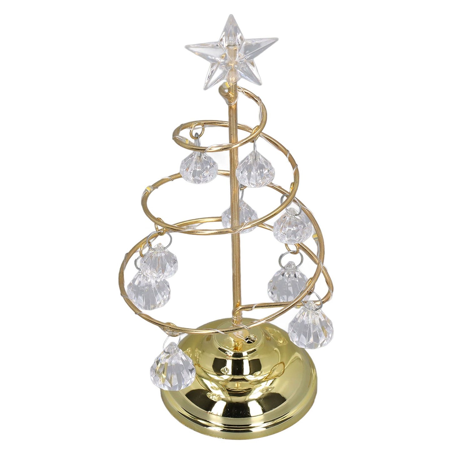 LED Christmas Tree Lamp Small Crystal Decorative Iron Tree Night Light Ornament for Gift Golden Warm Light V1294-YM3115220096511-0421