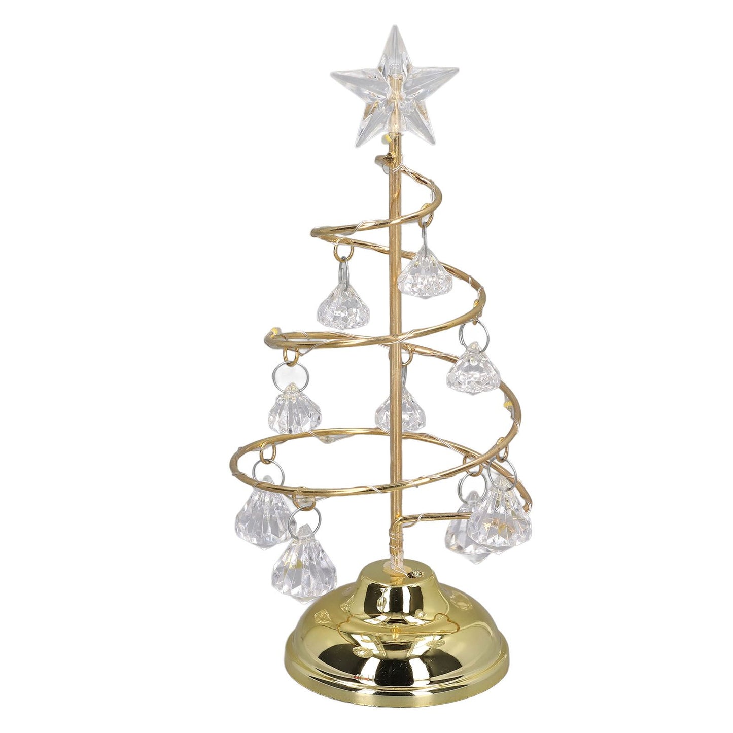 LED Christmas Tree Lamp Small Crystal Decorative Iron Tree Night Light Ornament for Gift Golden Warm Light V1294-YM3115220096511-0421