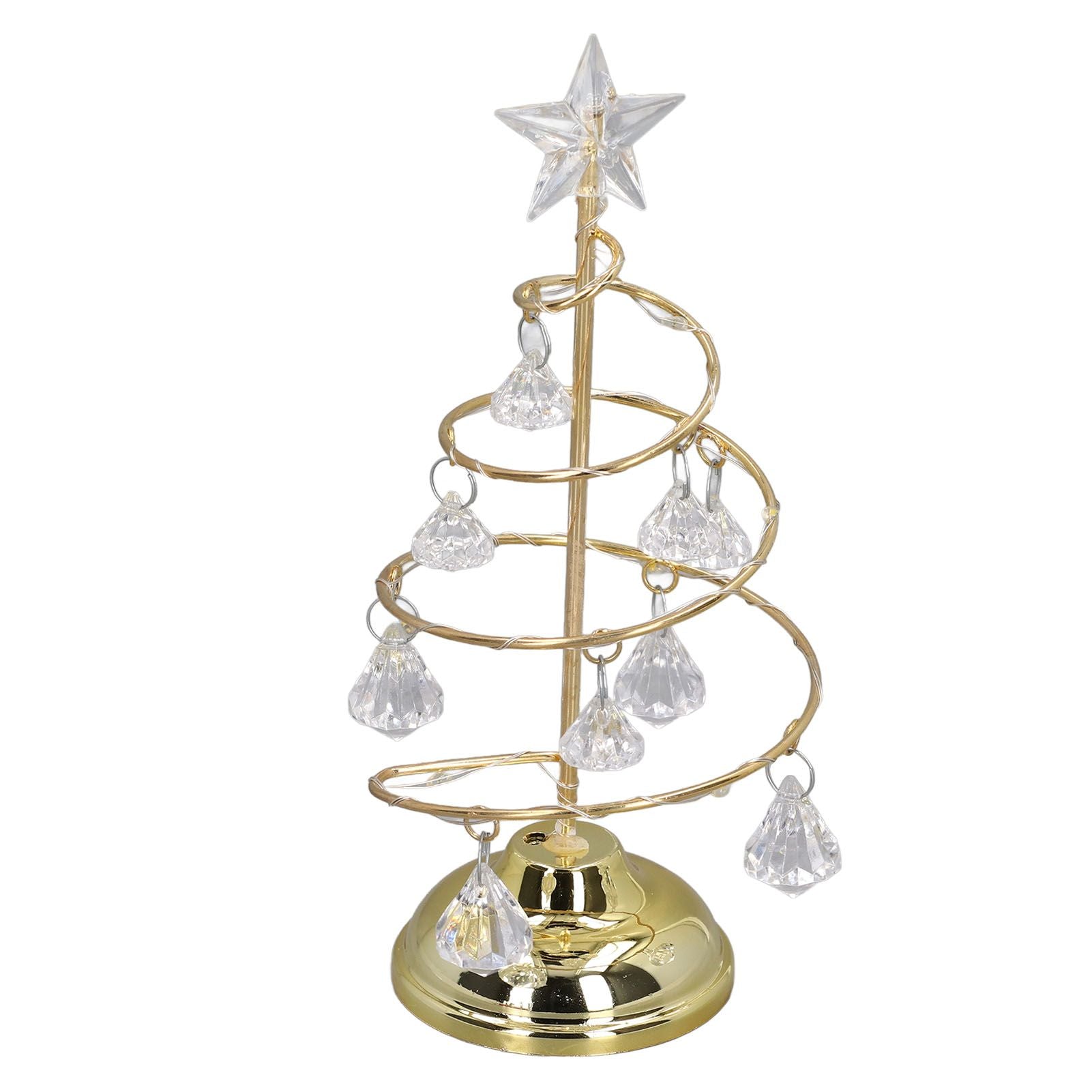 LED Christmas Tree Lamp Small Crystal Decorative Iron Tree Night Light Ornament for Gift Golden Warm Light V1294-YM3115220096511-0421