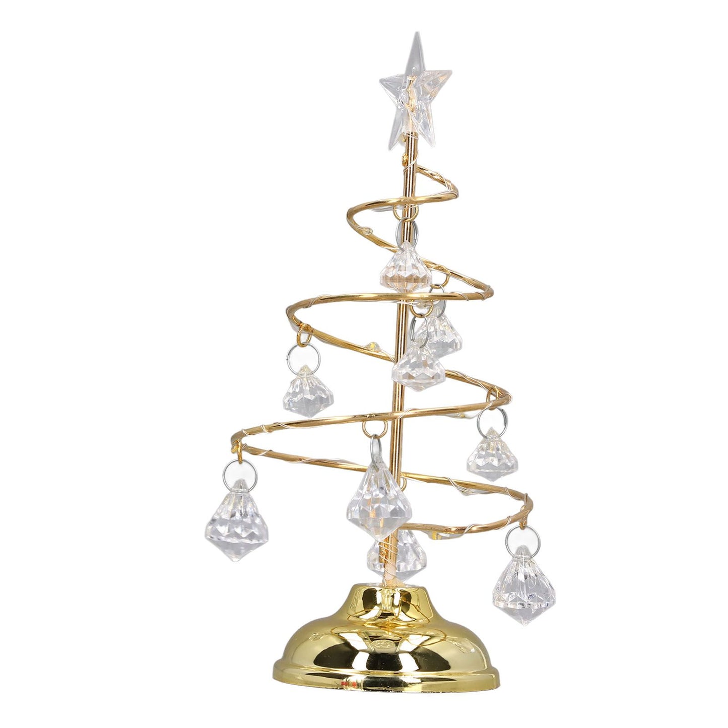LED Christmas Tree Lamp Small Crystal Decorative Iron Tree Night Light Ornament for Gift Golden Warm Light V1294-YM3115220096511-0421