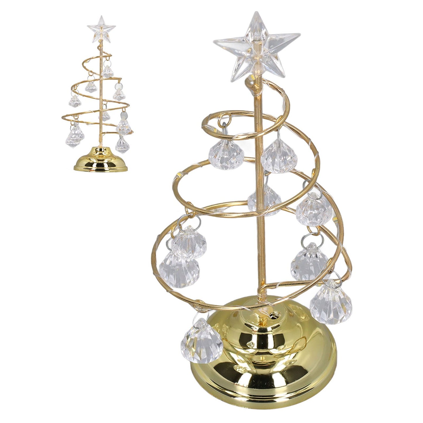 LED Christmas Tree Lamp Small Crystal Decorative Iron Tree Night Light Ornament for Gift Golden Warm Light V1294-YM3115220096511-0421
