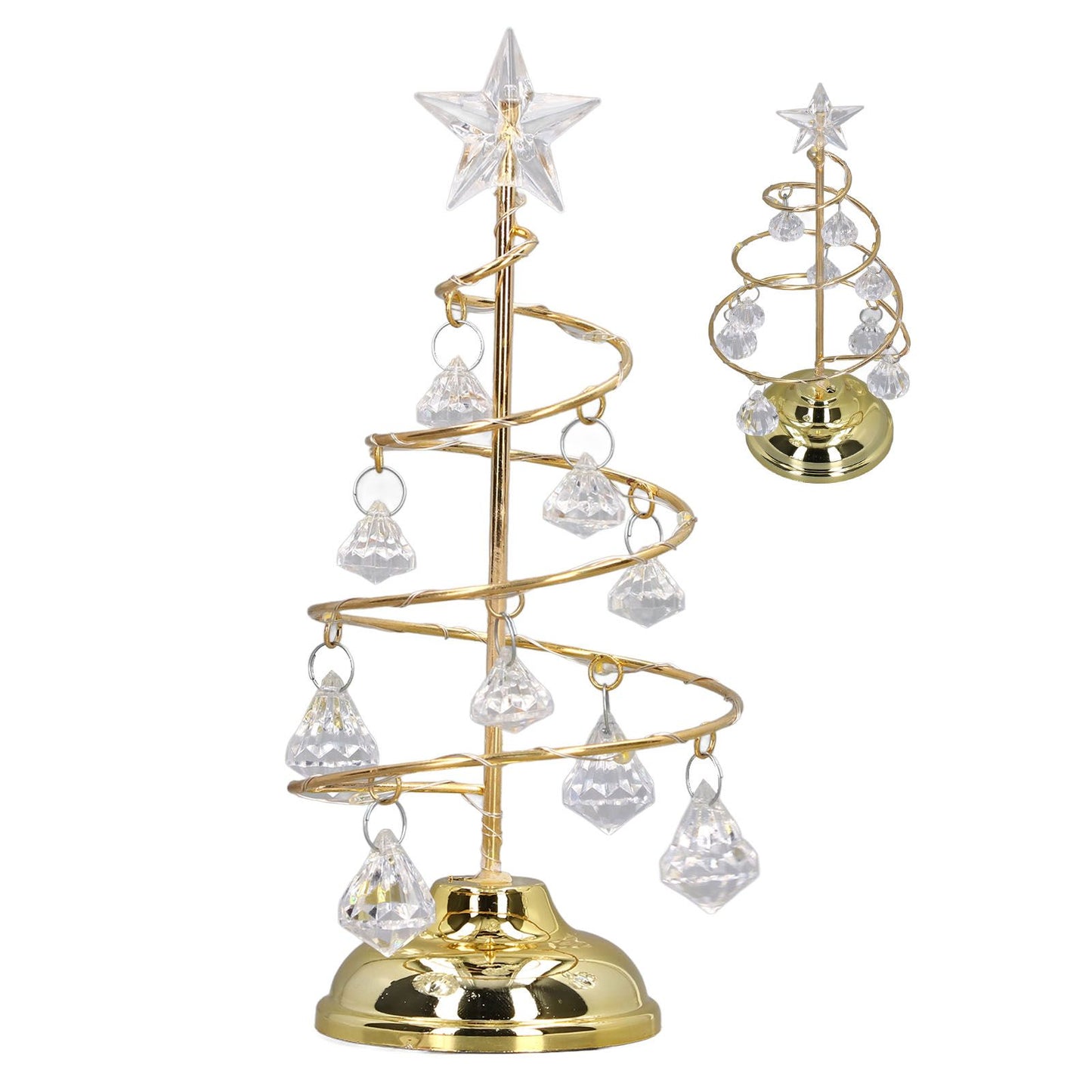 LED Christmas Tree Lamp Small Crystal Decorative Iron Tree Night Light Ornament for Gift Golden Warm Light V1294-YM3115220096511-0421
