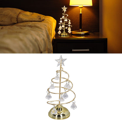 LED Christmas Tree Lamp Small Crystal Decorative Iron Tree Night Light Ornament for Gift Golden Warm Light V1294-YM3115220096511-0421