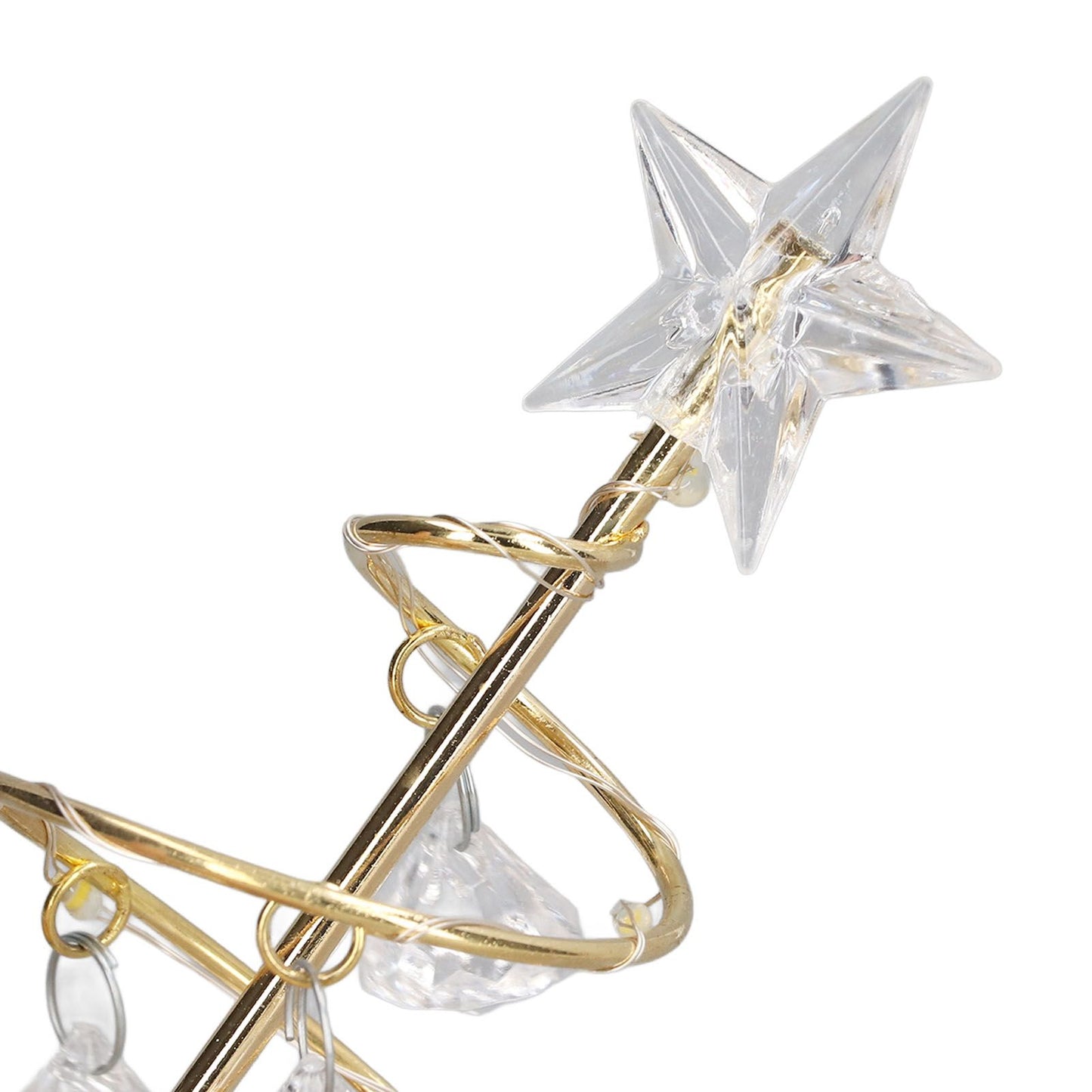LED Christmas Tree Lamp Small Crystal Decorative Iron Tree Night Light Ornament for Gift Golden Warm Light V1294-YM3115220096511-0421