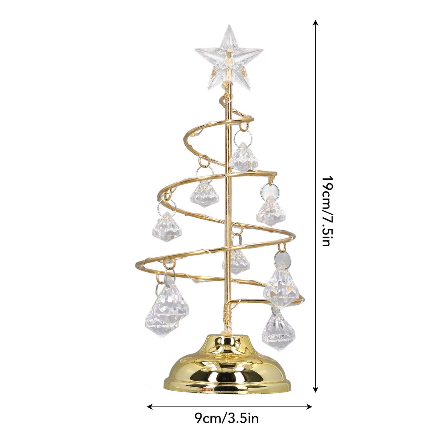 LED Christmas Tree Lamp Small Crystal Decorative Iron Tree Night Light Ornament for Gift Golden Warm Light V1294-YM3115220096511-0421