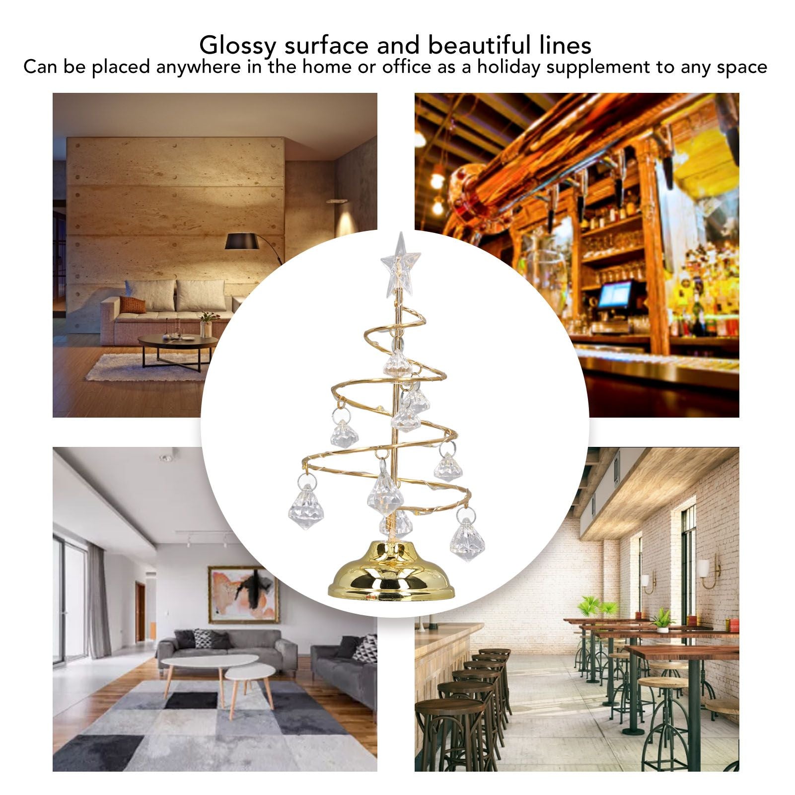 LED Christmas Tree Lamp Small Crystal Decorative Iron Tree Night Light Ornament for Gift Golden Warm Light V1294-YM3115220096511-0421