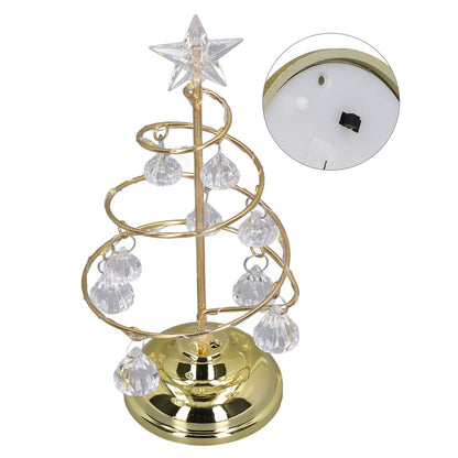 LED Christmas Tree Lamp Small Crystal Decorative Iron Tree Night Light Ornament for Gift Golden Warm Light V1294-YM3115220096511-0421