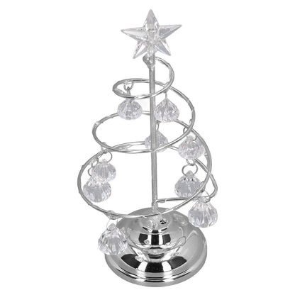 LED Christmas Tree Lamp Small Crystal Decorative Iron Tree Night Light Ornament for Gift Silver White Light V1294-YM3115220096512-0421