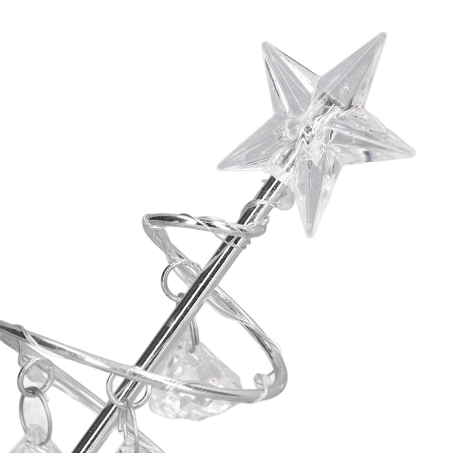 LED Christmas Tree Lamp Small Crystal Decorative Iron Tree Night Light Ornament for Gift Silver White Light V1294-YM3115220096512-0421