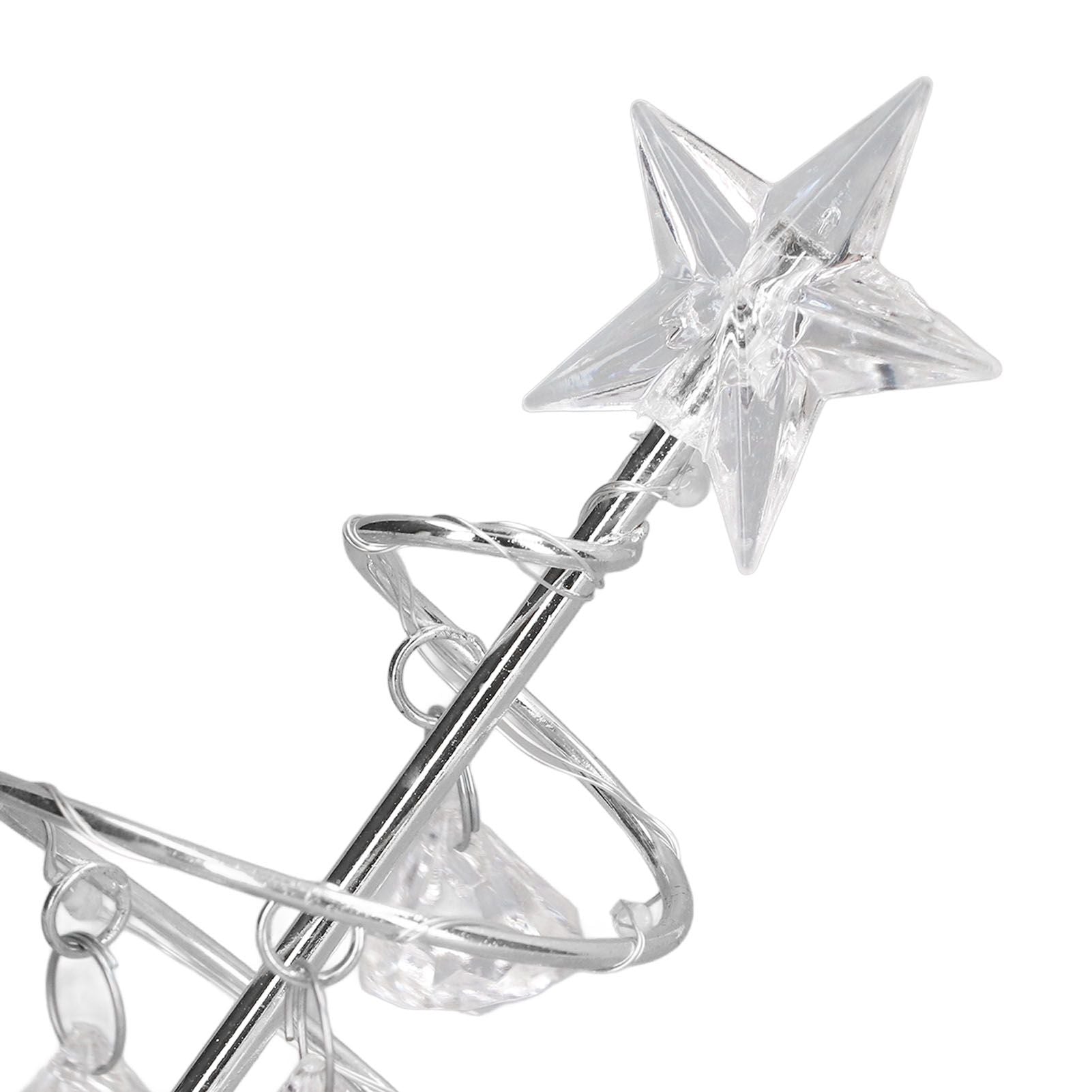 LED Christmas Tree Lamp Small Crystal Decorative Iron Tree Night Light Ornament for Gift Silver White Light V1294-YM3115220096512-0421