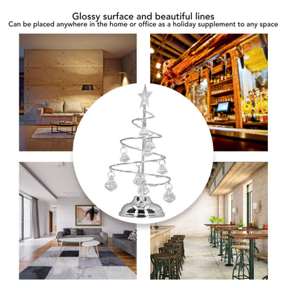 LED Christmas Tree Lamp Small Crystal Decorative Iron Tree Night Light Ornament for Gift Silver White Light V1294-YM3115220096512-0421