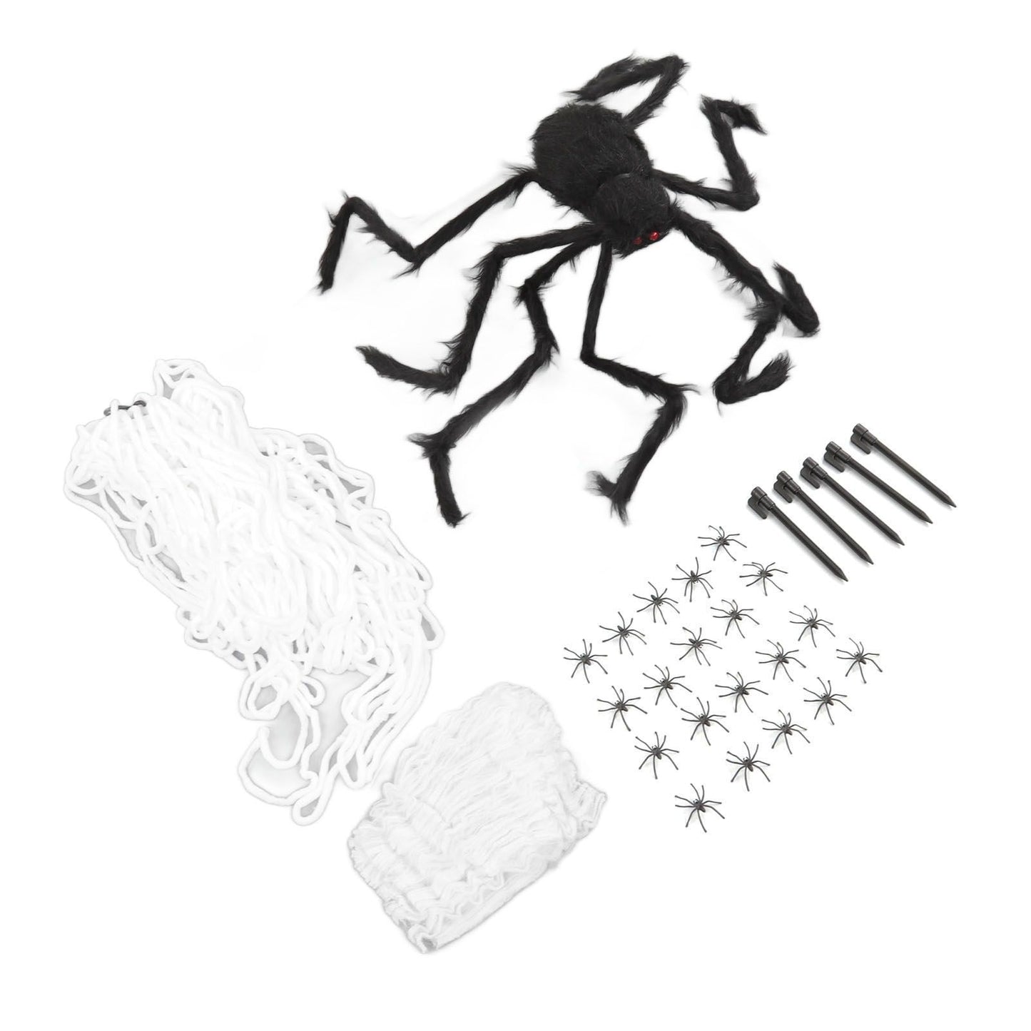 Cobweb and Spider Terror Decoration Soft with 40g Cotton White and Black Spider Cobweb Props for Halloween V1294-YM3115220097811-0421