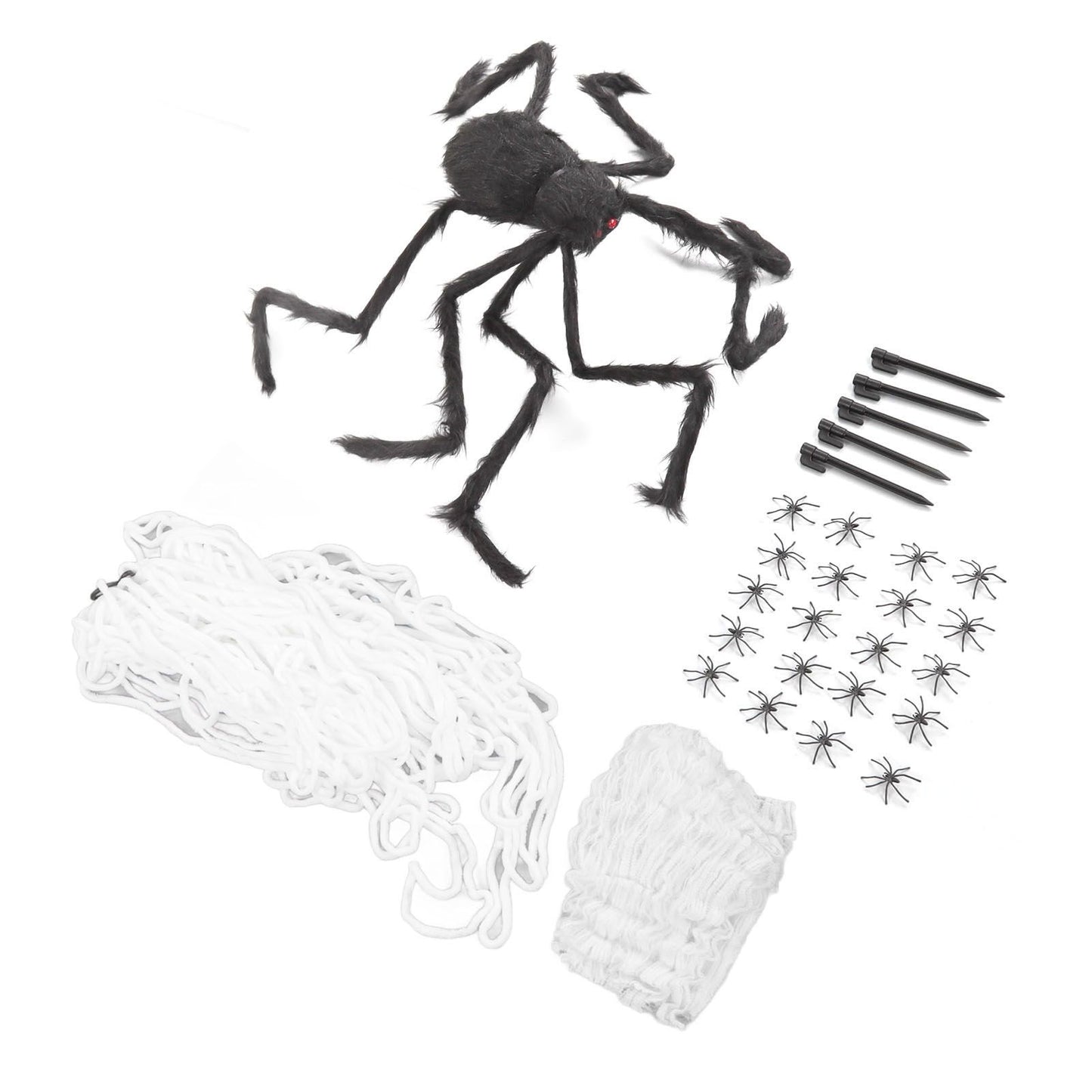 Cobweb and Spider Terror Decoration Soft with 40g Cotton White and Black Spider Cobweb Props for Halloween V1294-YM3115220097811-0421