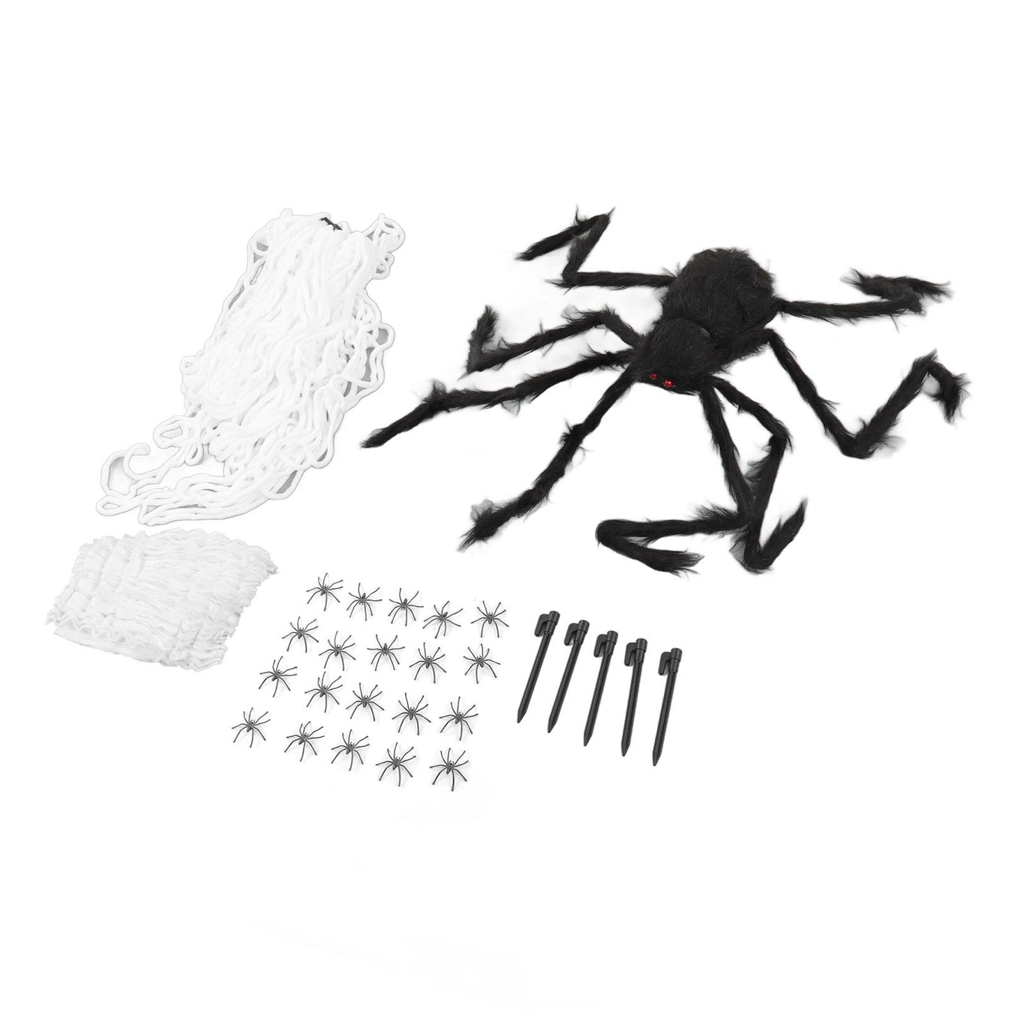 Cobweb and Spider Terror Decoration Soft with 40g Cotton White and Black Spider Cobweb Props for Halloween V1294-YM3115220097811-0421