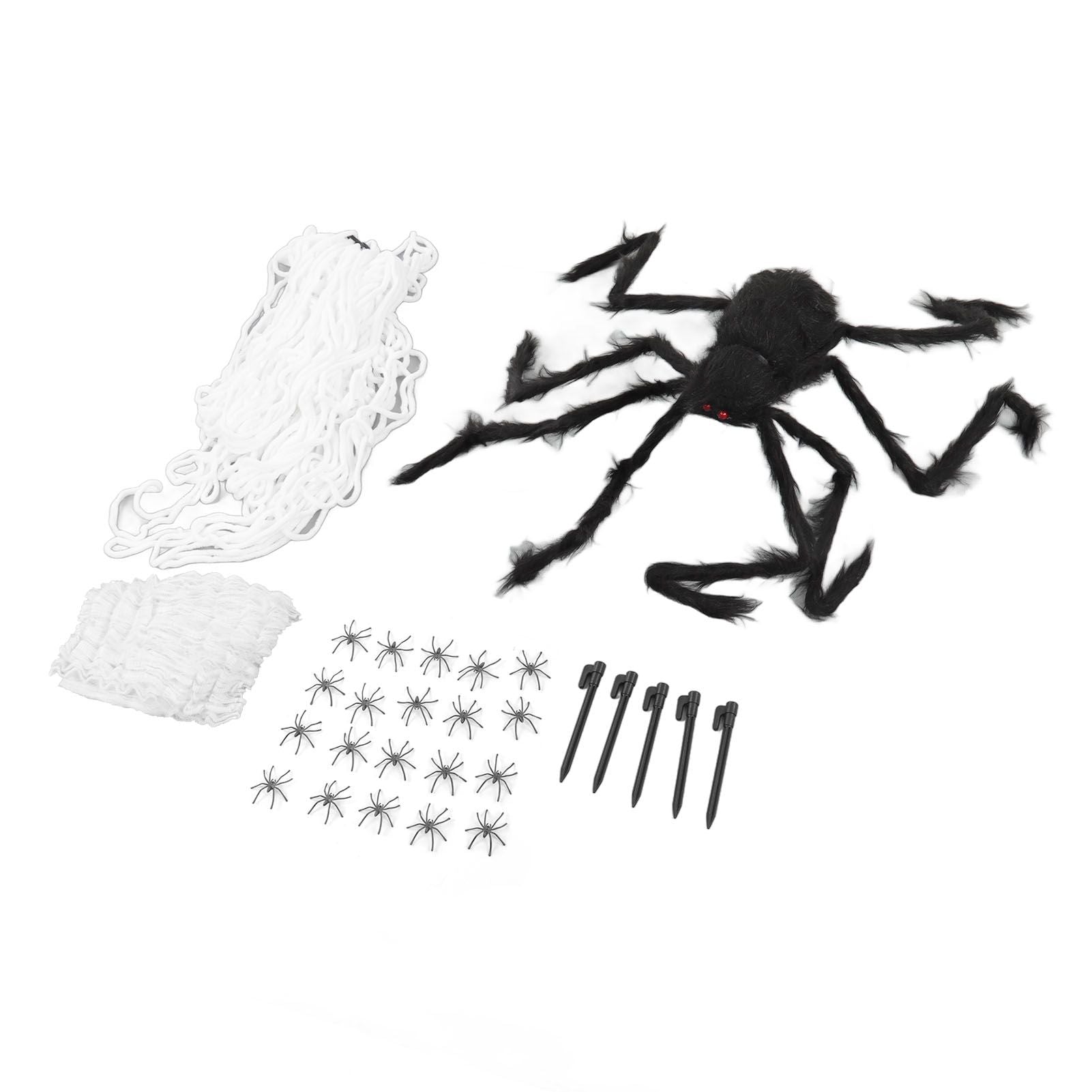 Cobweb and Spider Terror Decoration Soft with 40g Cotton White and Black Spider Cobweb Props for Halloween V1294-YM3115220097811-0421
