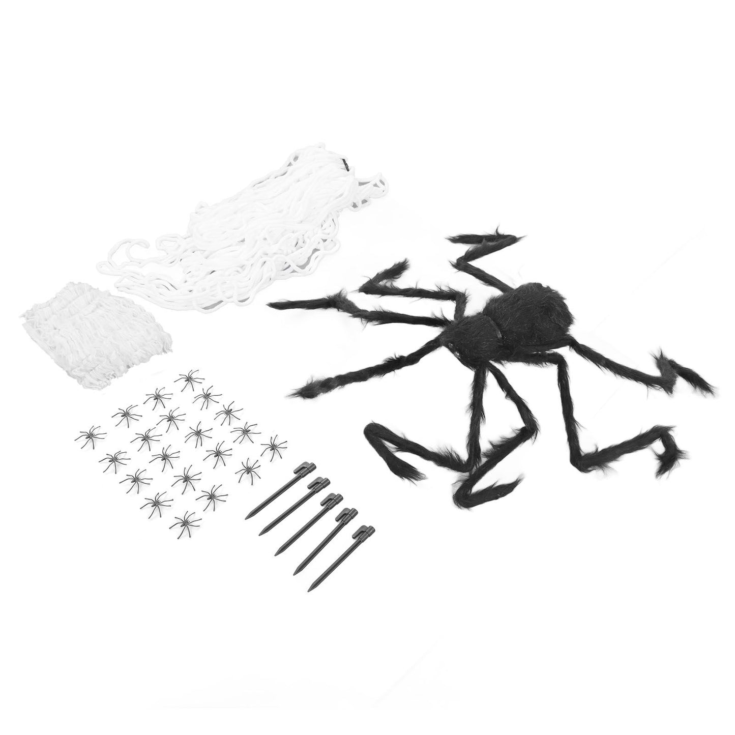 Cobweb and Spider Terror Decoration Soft with 40g Cotton White and Black Spider Cobweb Props for Halloween V1294-YM3115220097811-0421