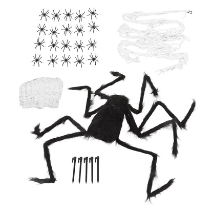 Cobweb and Spider Terror Decoration Soft with 40g Cotton White and Black Spider Cobweb Props for Halloween V1294-YM3115220097811-0421