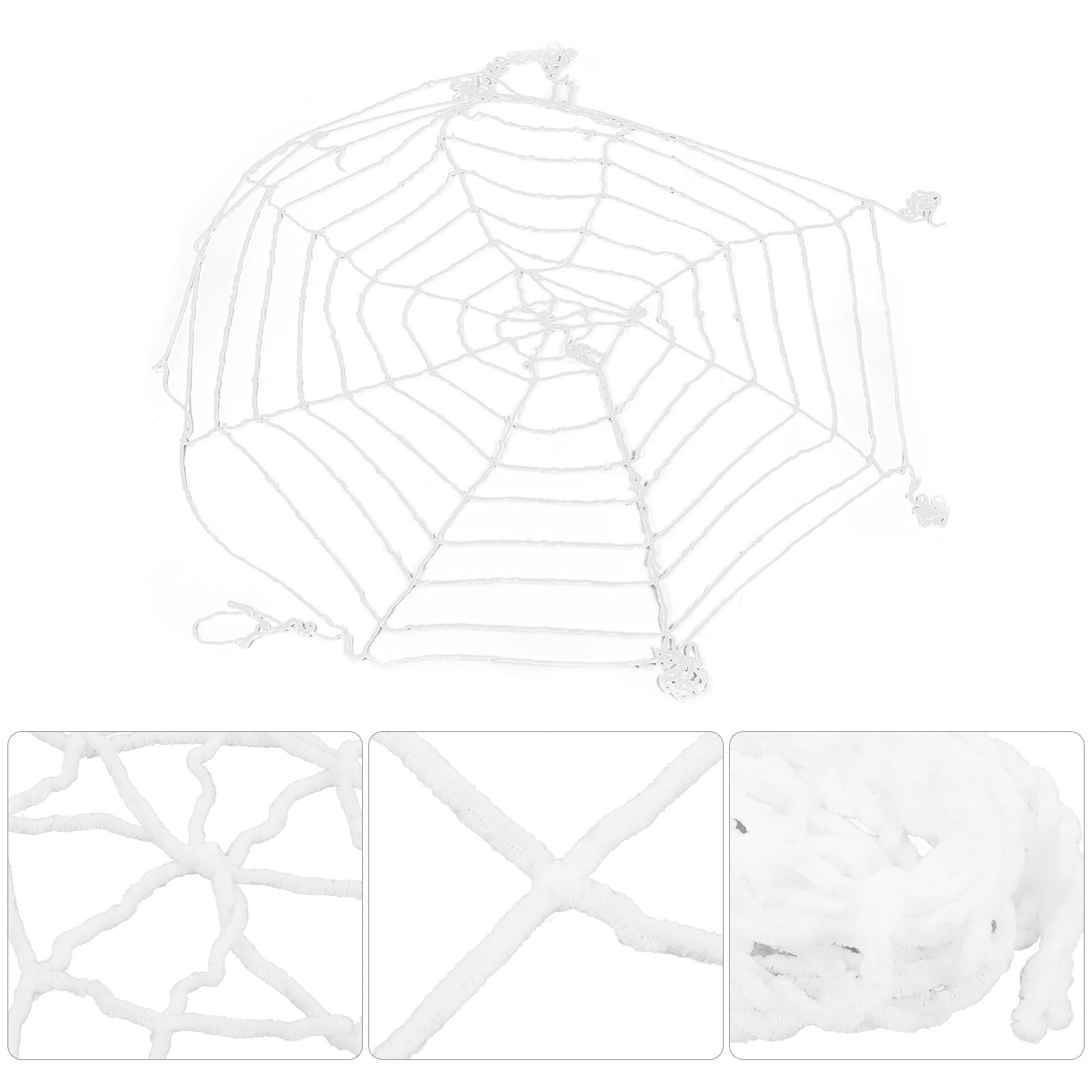 3.6m Spider Web Halloween Decorations White Round Net Spooky Cobwebs for Outdoor Indoor Party Yard V1294-YM3115220097911-0421