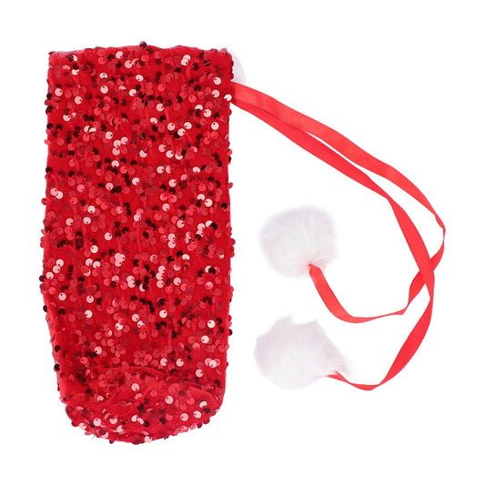 Christmas Wine Bottle Cover Beautiful Shiny Sequin Cloth Decorative Bottle Sleeve Cover for Christmas Parties V1294-YM3115220098111-0421