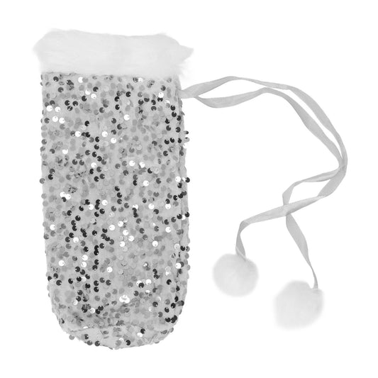 Christmas Wine Bottle Cover Beautiful Shiny Sequin Cloth Decorative Bottle Sleeve Cover for Christmas Parties V1294-YM3115220098113-0421