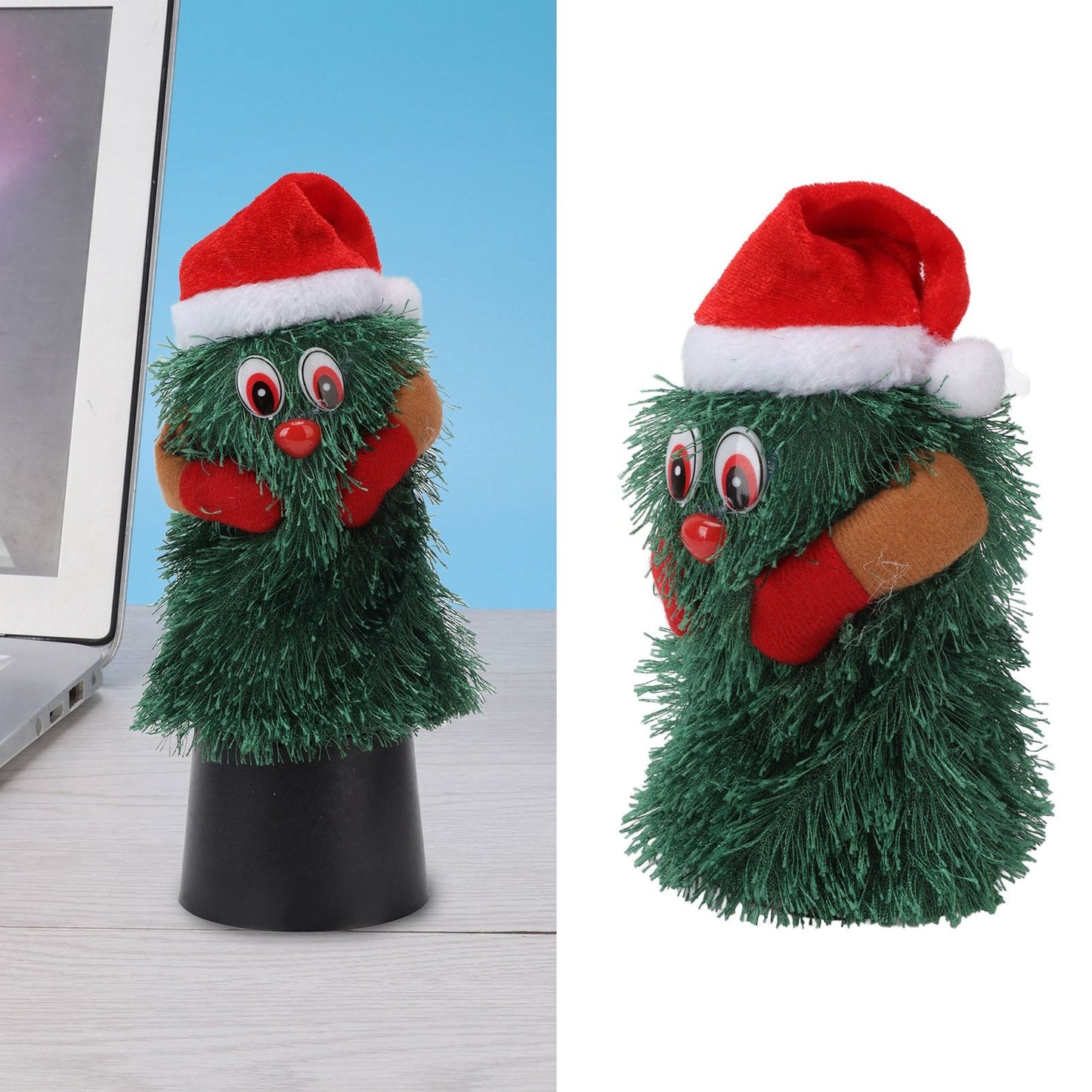 Tabletop Christmas Tree Musical Rotatable Cute Plant Shape Christmas Tree Figurine Decoration V1294-YM3115220098311-0421
