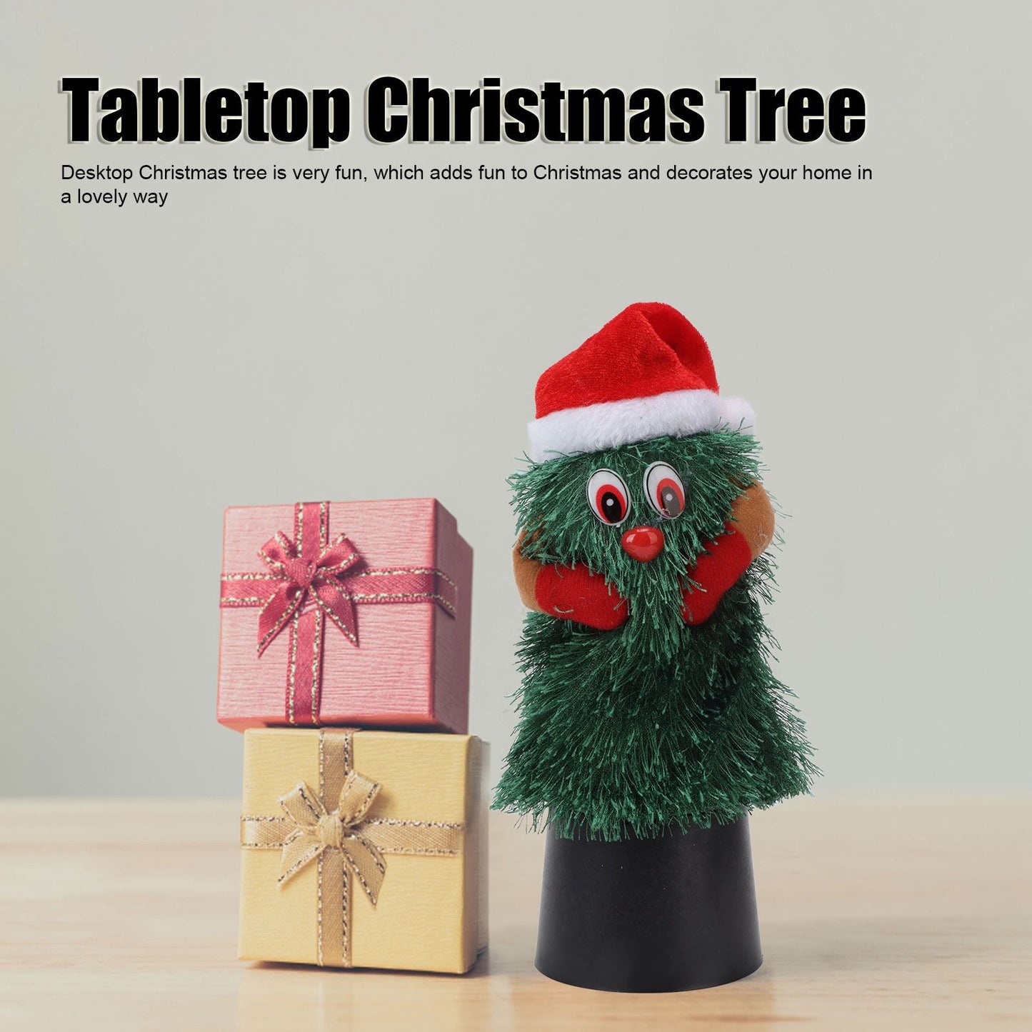 Tabletop Christmas Tree Musical Rotatable Cute Plant Shape Christmas Tree Figurine Decoration V1294-YM3115220098311-0421