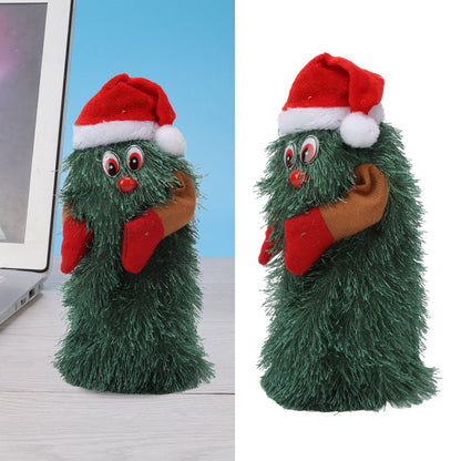 Tabletop Christmas Tree Musical Rotatable Cute Plant Shape Christmas Tree Figurine Decoration V1294-YM3115220098312-0421