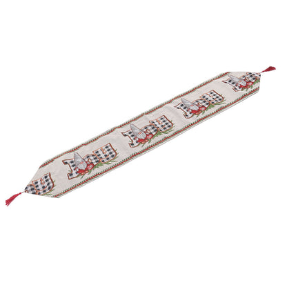 Christmas Table Runner Reusable Washable 1.8m Long Knitted Fabric Table Runner Holiday for Home Cafe Type 2 V1294-YM3115220098912-0421