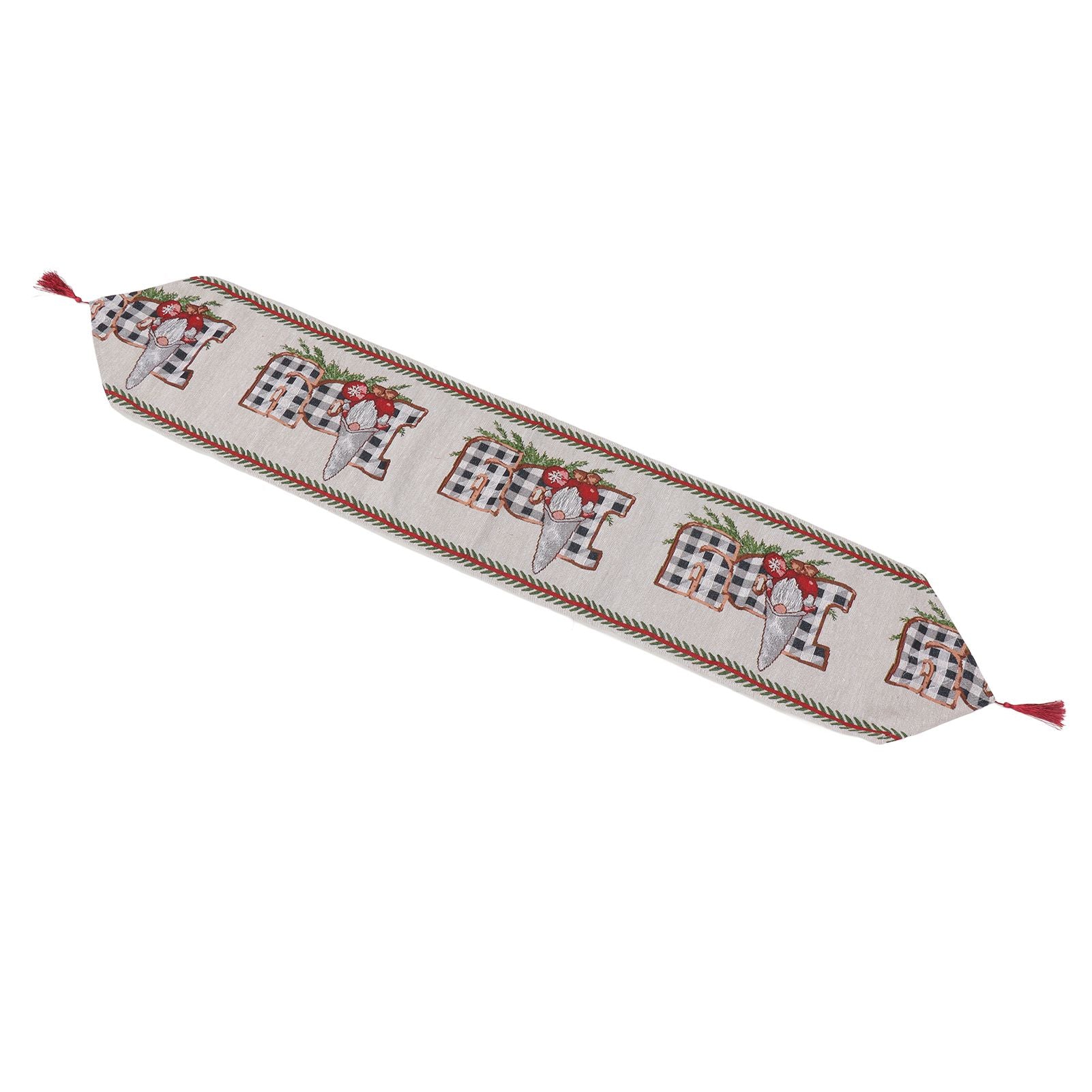 Christmas Table Runner Reusable Washable 1.8m Long Knitted Fabric Table Runner Holiday for Home Cafe Type 2 V1294-YM3115220098912-0421