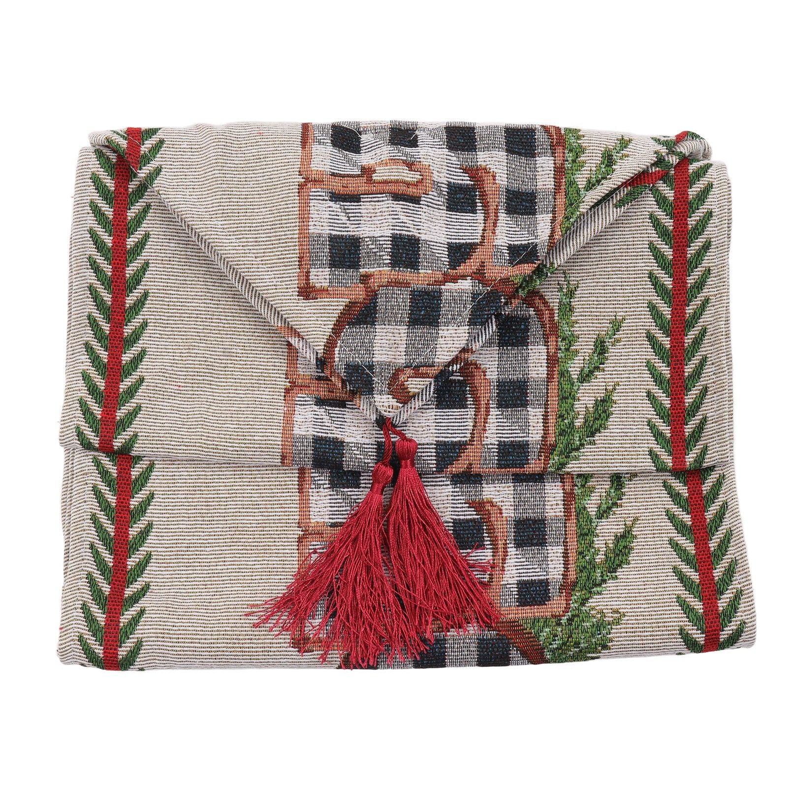 Christmas Table Runner Reusable Washable 1.8m Long Knitted Fabric Table Runner Holiday for Home Cafe Type 2 V1294-YM3115220098912-0421