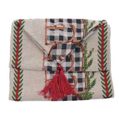 Christmas Table Runner Reusable Washable 1.8m Long Knitted Fabric Table Runner Holiday for Home Cafe Type 2 V1294-YM3115220098912-0421