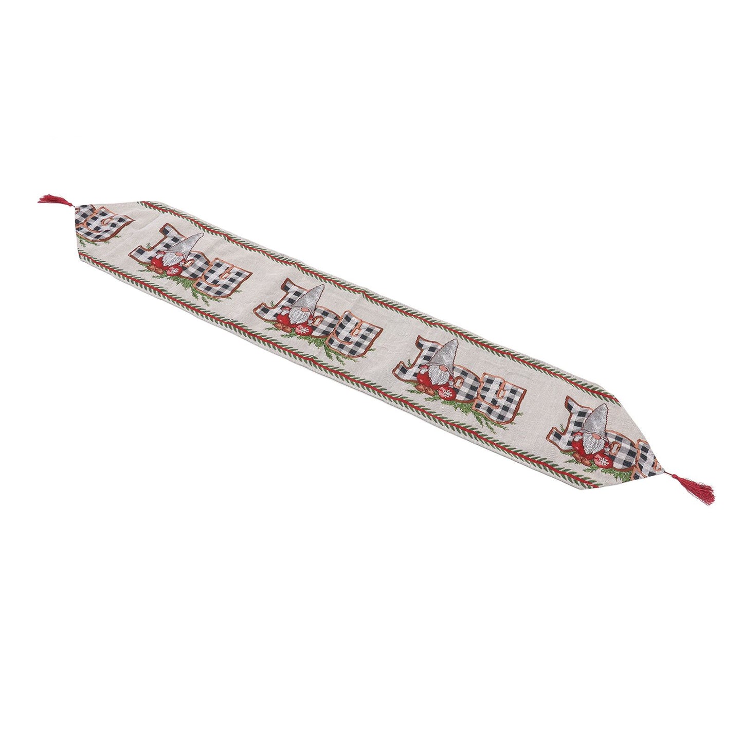 Christmas Table Runner Reusable Washable 1.8m Long Knitted Fabric Table Runner Holiday for Home Cafe Type 2 V1294-YM3115220098912-0421