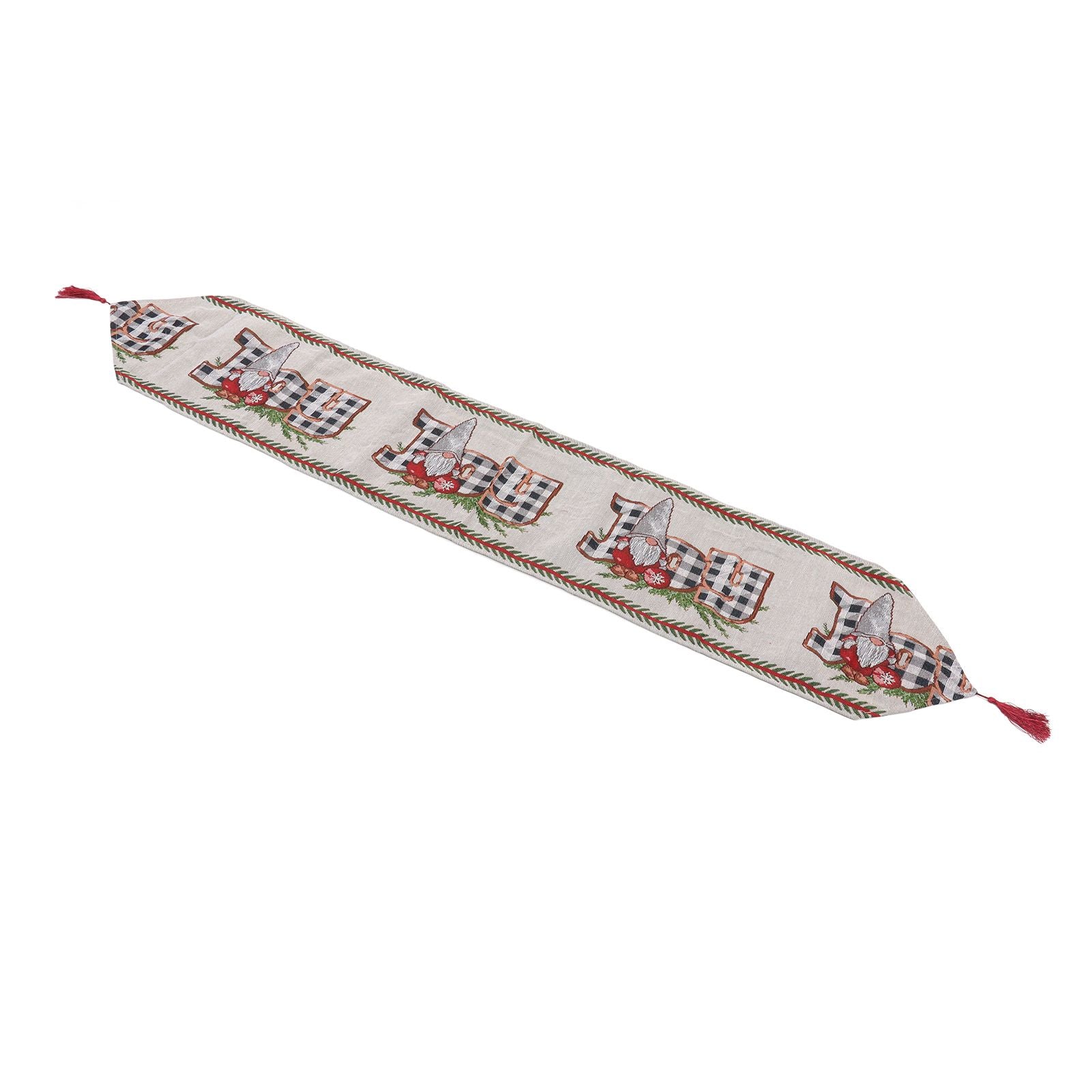 Christmas Table Runner Reusable Washable 1.8m Long Knitted Fabric Table Runner Holiday for Home Cafe Type 2 V1294-YM3115220098912-0421