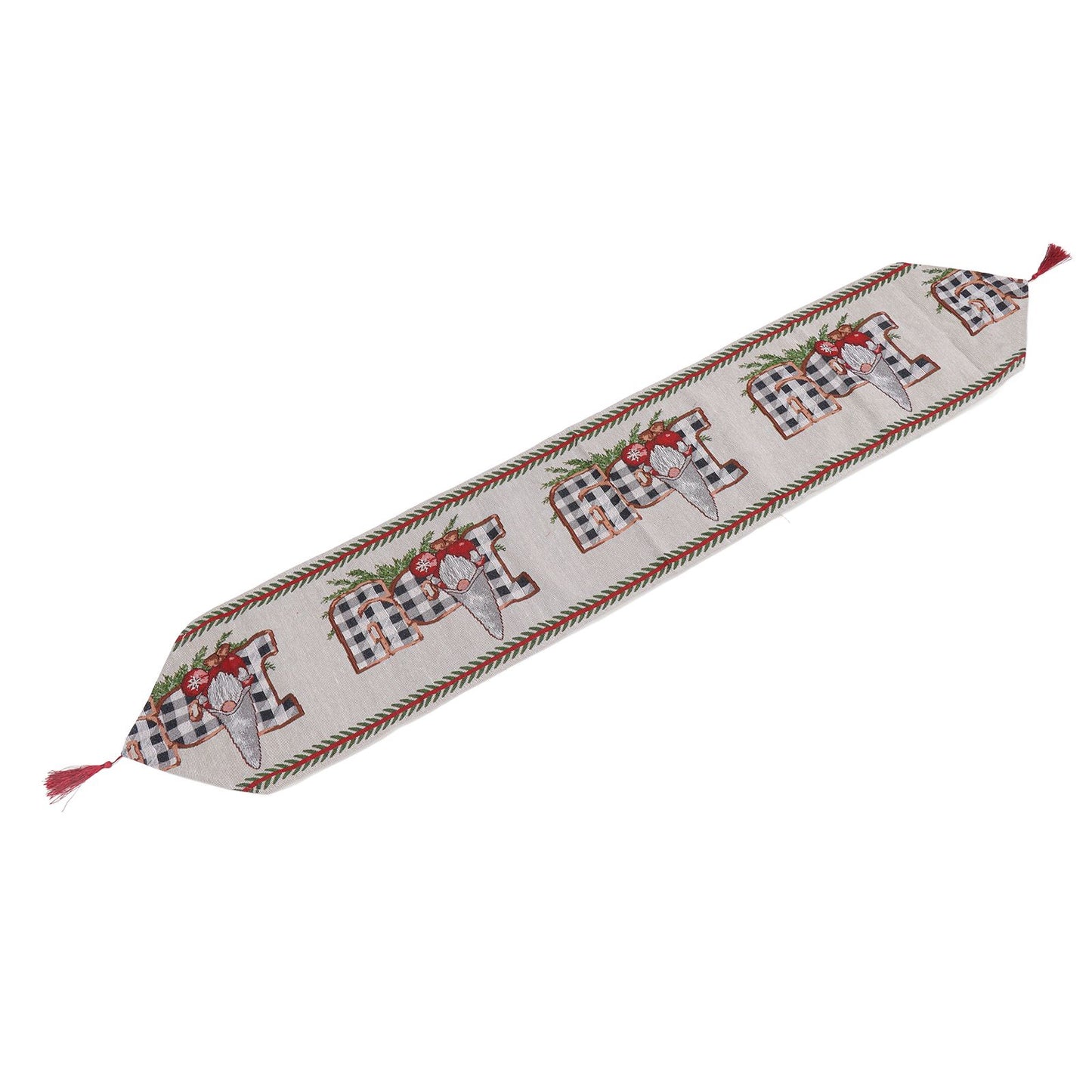 Christmas Table Runner Reusable Washable 1.8m Long Knitted Fabric Table Runner Holiday for Home Cafe Type 2 V1294-YM3115220098912-0421