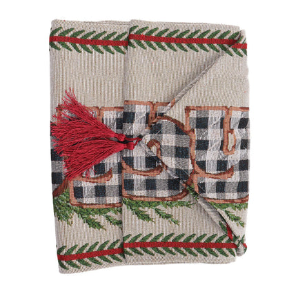 Christmas Table Runner Reusable Washable 1.8m Long Knitted Fabric Table Runner Holiday for Home Cafe Type 2 V1294-YM3115220098912-0421