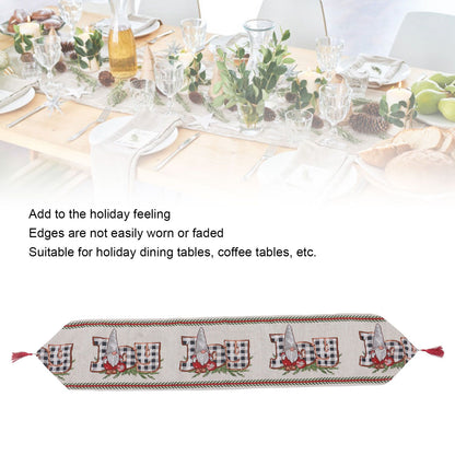Christmas Table Runner Reusable Washable 1.8m Long Knitted Fabric Table Runner Holiday for Home Cafe Type 2 V1294-YM3115220098912-0421