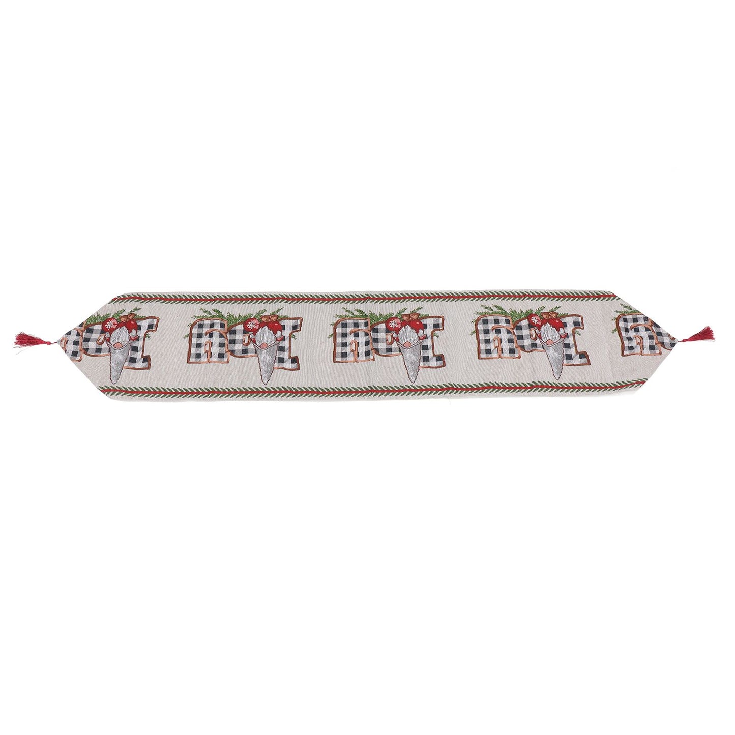 Christmas Table Runner Reusable Washable 1.8m Long Knitted Fabric Table Runner Holiday for Home Cafe Type 2 V1294-YM3115220098912-0421