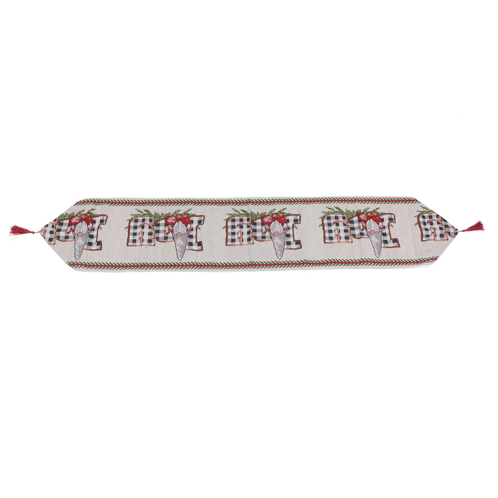 Christmas Table Runner Reusable Washable 1.8m Long Knitted Fabric Table Runner Holiday for Home Cafe Type 2 V1294-YM3115220098912-0421