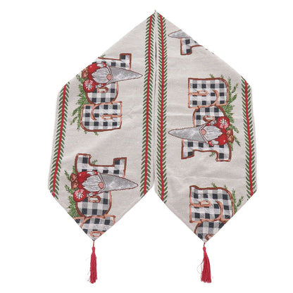 Christmas Table Runner Reusable Washable 1.8m Long Knitted Fabric Table Runner Holiday for Home Cafe Type 2 V1294-YM3115220098912-0421