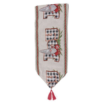 Christmas Table Runner Reusable Washable 1.8m Long Knitted Fabric Table Runner Holiday for Home Cafe Type 2 V1294-YM3115220098912-0421