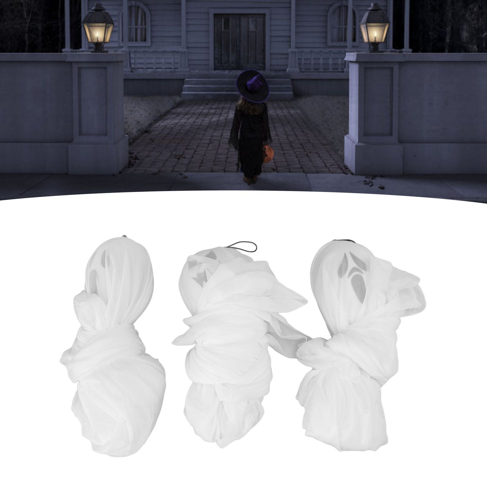 3Pcs Halloween Hanging Ghosts Glowing in The Dark 2 Layers Easy Installation Flying Ghosts for Party Indoor V1294-YM3115220099311-0421