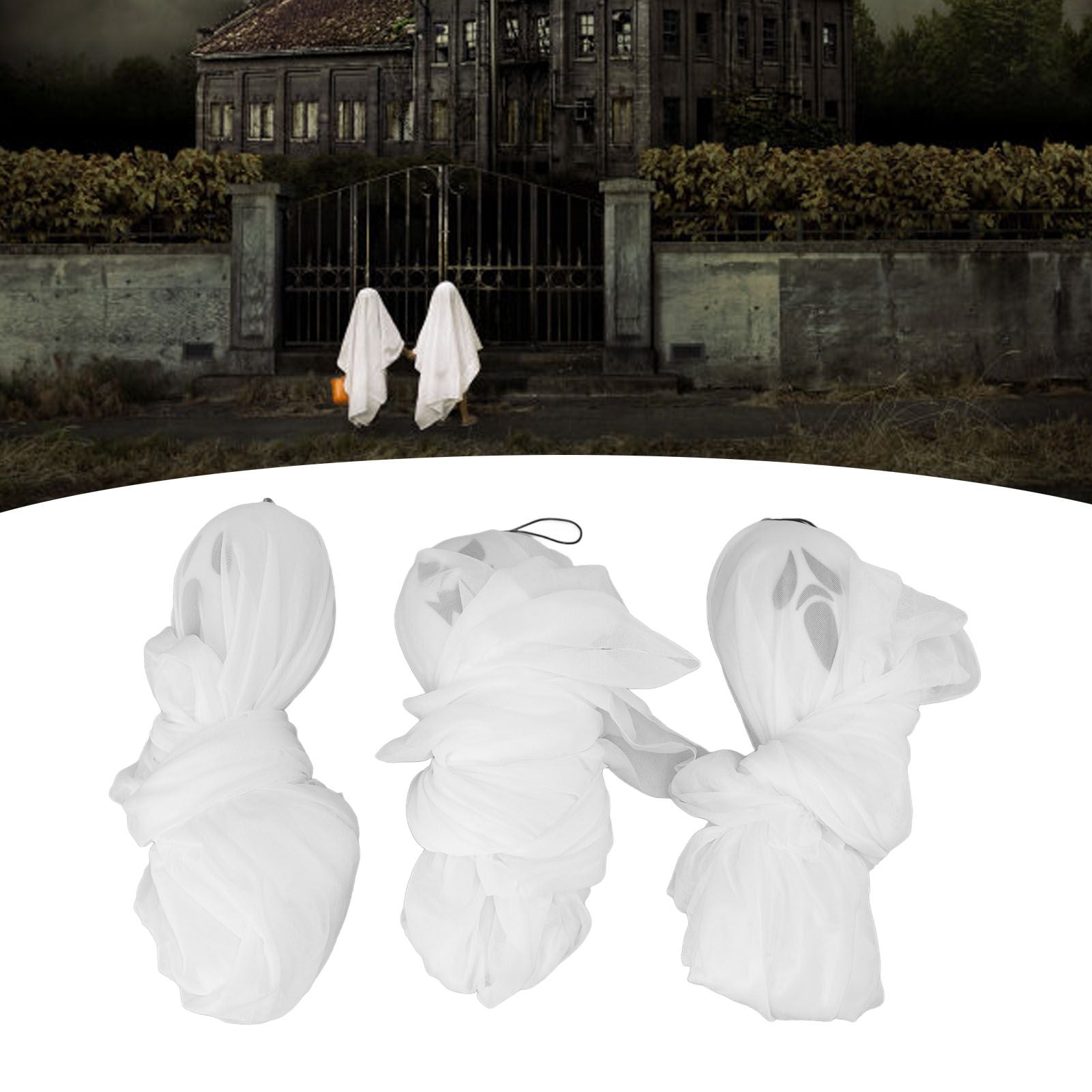 3Pcs Halloween Hanging Ghosts Glowing in The Dark 2 Layers Easy Installation Flying Ghosts for Party Indoor V1294-YM3115220099311-0421