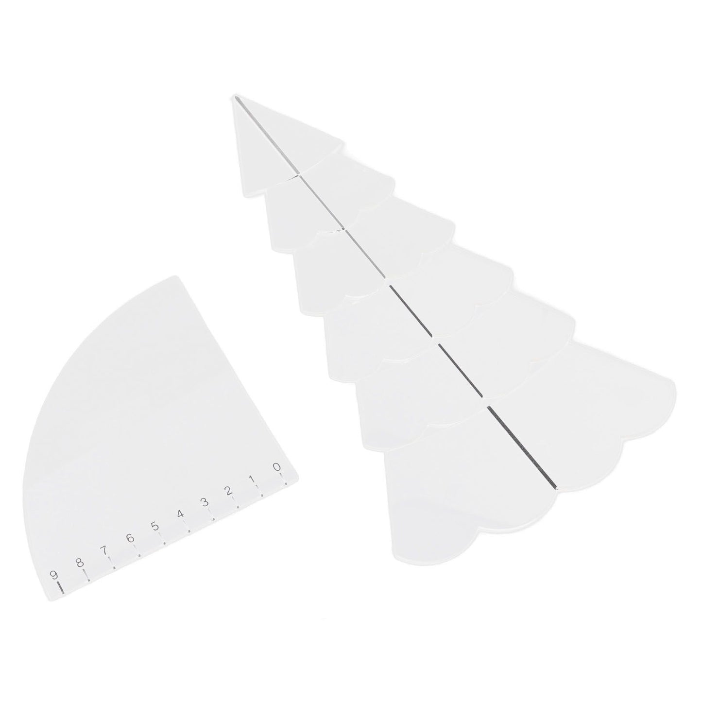 Handmade Christmas Tree Quilting Set Transparent Acrylic DIY Sewing Pattern Template Ruler Tool Set for Bowl V1294-YM3115220099611-0421