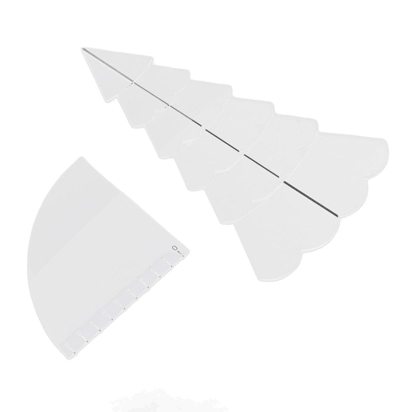 Handmade Christmas Tree Quilting Set Transparent Acrylic DIY Sewing Pattern Template Ruler Tool Set for Bowl V1294-YM3115220099611-0421