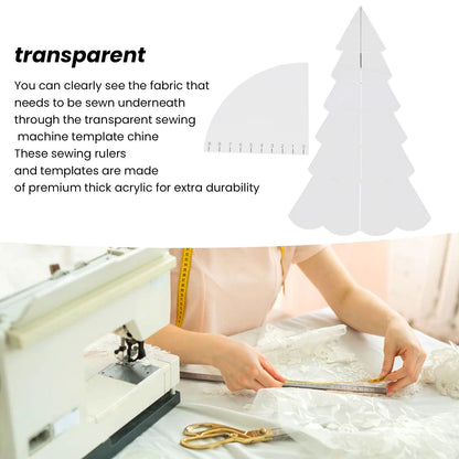 Handmade Christmas Tree Quilting Set Transparent Acrylic DIY Sewing Pattern Template Ruler Tool Set for Bowl V1294-YM3115220099611-0421