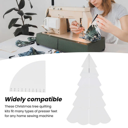 Handmade Christmas Tree Quilting Set Transparent Acrylic DIY Sewing Pattern Template Ruler Tool Set for Bowl V1294-YM3115220099611-0421