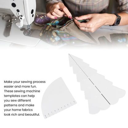 Handmade Christmas Tree Quilting Set Transparent Acrylic DIY Sewing Pattern Template Ruler Tool Set for Bowl V1294-YM3115220099611-0421
